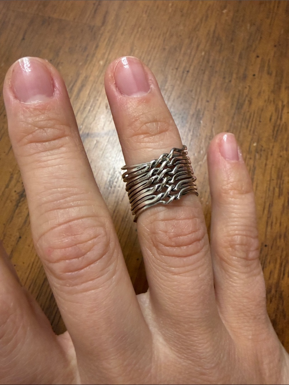 Vintage Sterling-Silver Multi-Band Interlocking Ring
